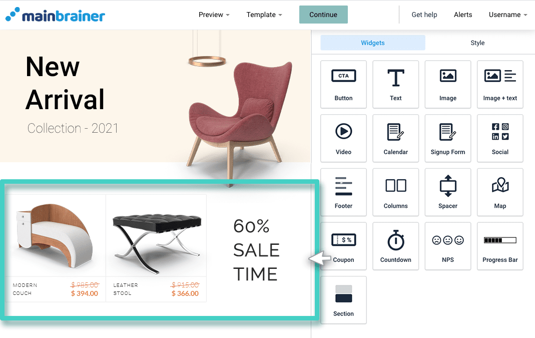 Landing page column elements Add functional elements within your specified column widget