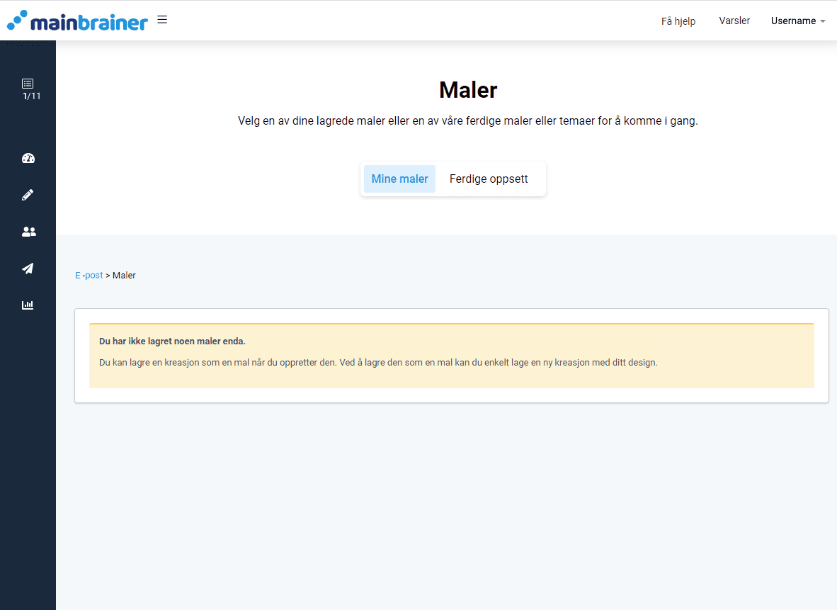 Email campaign template Ny e-postkampanje, maler og oppsett