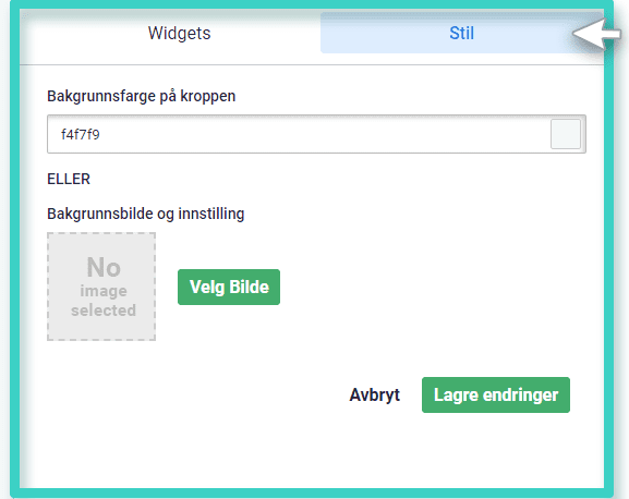 Email creator section background Styling av bildebakgrunnsfarge