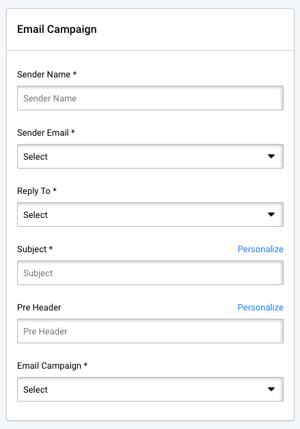 Email distribution settings Email creator, email campaign distribution settings