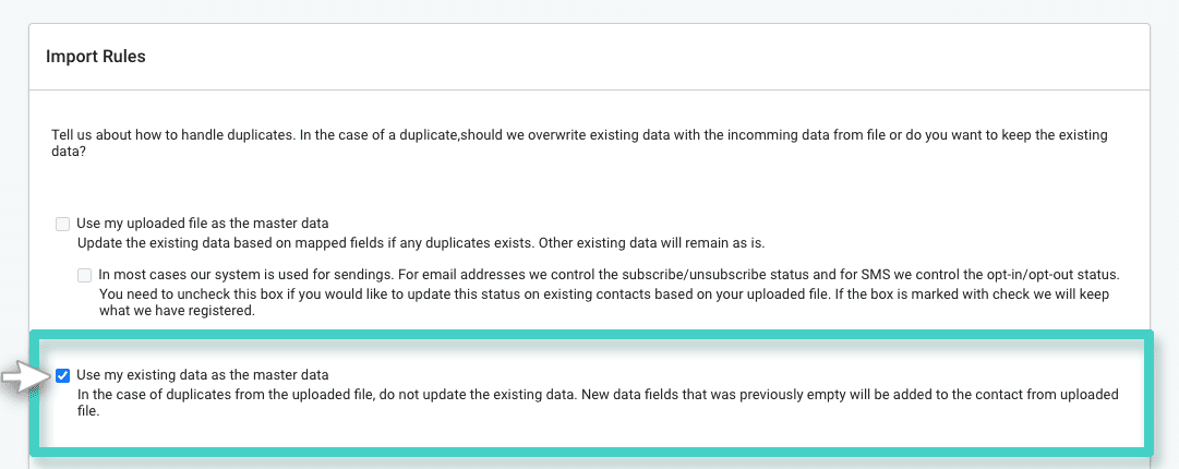 CRM import existing data MainBrainer CRM import contacts, import rules. Use existing data as master data