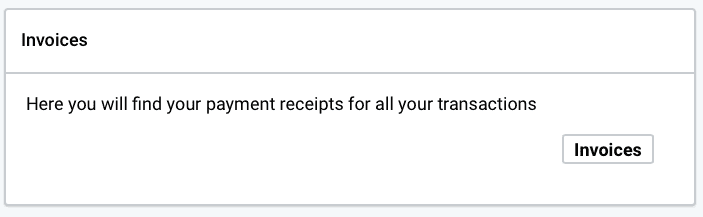 Invoices overview The billing section. Invoices overview button