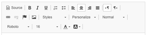 Landing page text editor Landing page text widget. Text editor settings