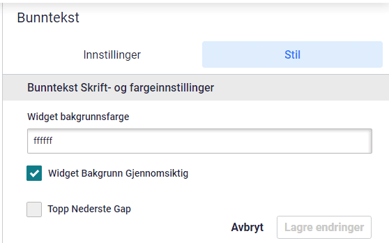 Landing page footer style Angi bunntekstbakgrunnsfarge for landingssidebunntekst