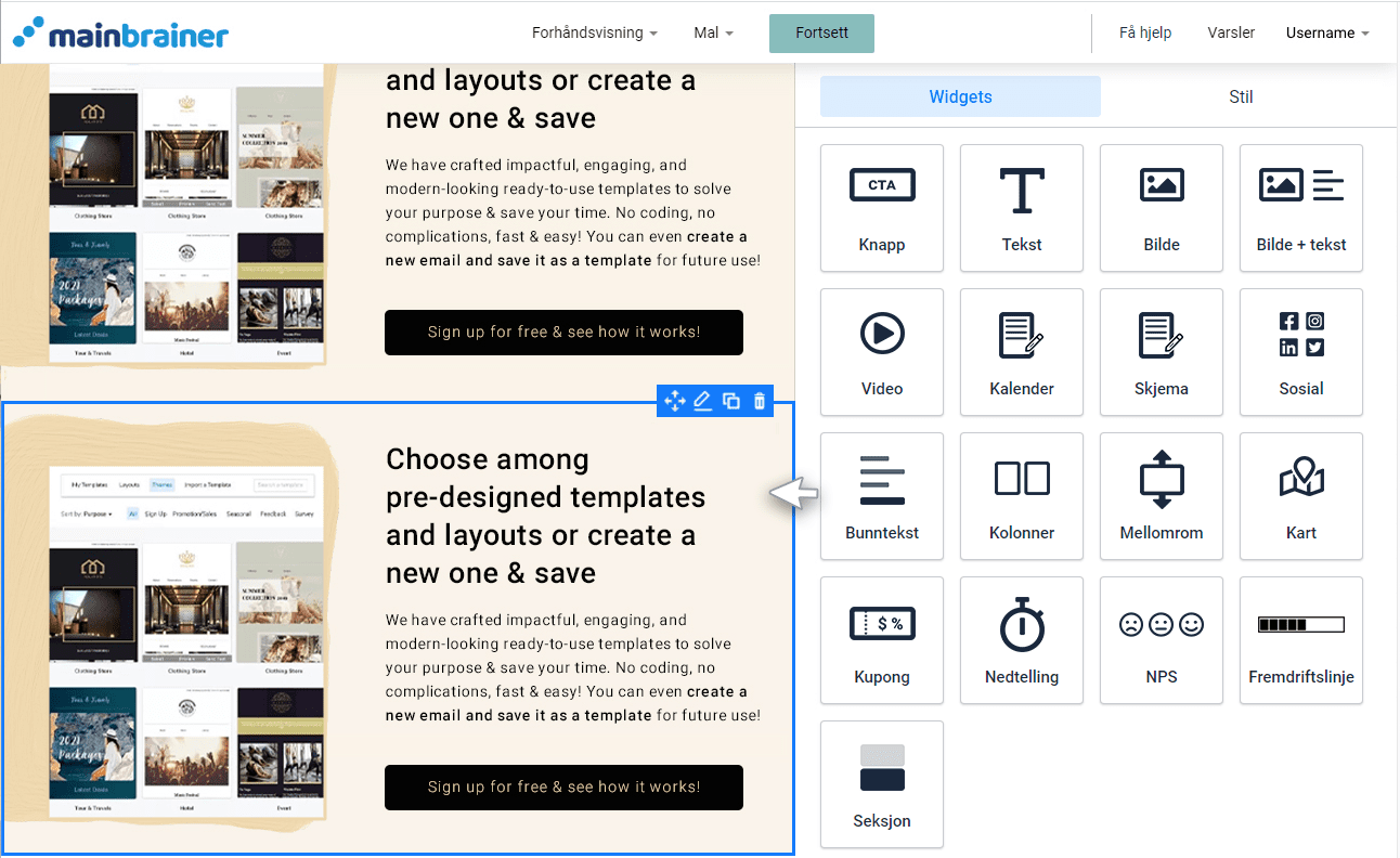 Landing page double sections Landingssideseksjon. Flere unike seksjoner på landingssiden