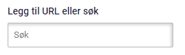 Landing page video search Landingssidens Video-widget. Legg til-lenken eller søkefeltet
