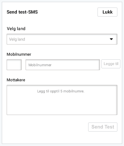 Legg til mottakerdetaljer som skal vurdere SMS-en din før du sender den