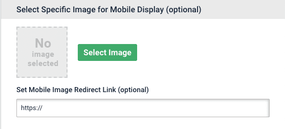 Landing page image select Landing page image widget, select mobile specific image function