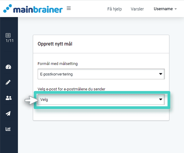 Velg e-post for e-postkonverteringsmålene dine