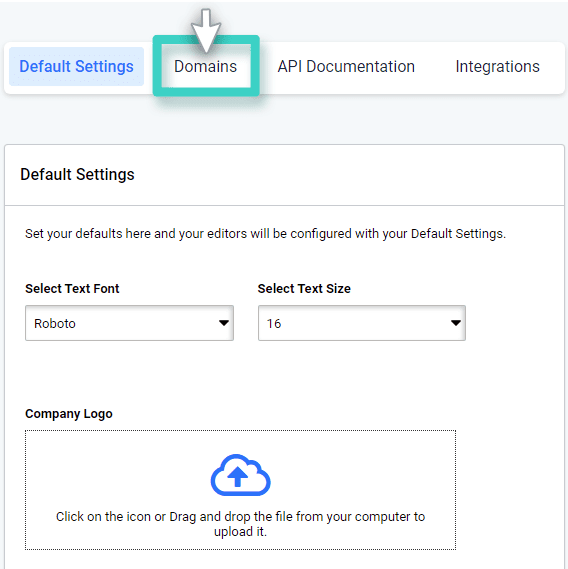 Whitelabel url shortener domain tab