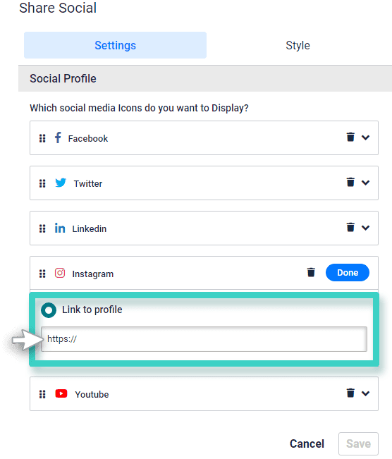 Survey social media. Instagram settings
