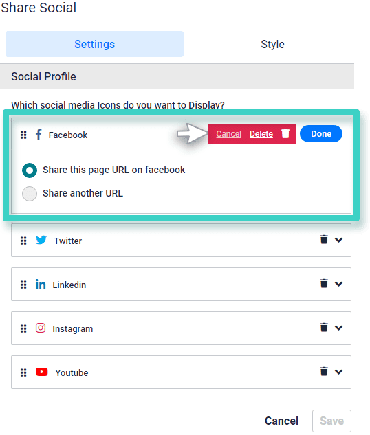 Survey Social media settings for facebook, twitter and linkedin