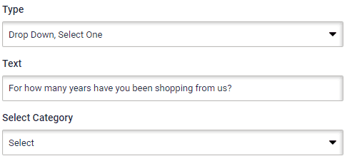 Survey drop down select one. Drop down select one setting is visible