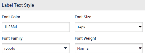 Survey label text style Survey Progress bar. Label text style is visible
