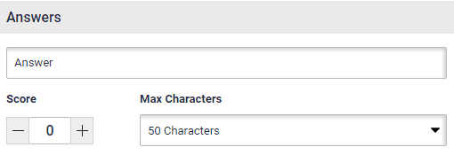 Survey open text answer. Answer setting is visible