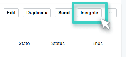 Survey insights button Survey creations, Survey insights button is highlighted