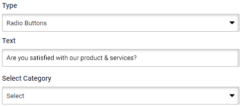 Survey radio button. Radio button setting is visible