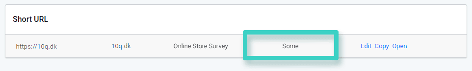 Survey UTM code name Survey UTM codes, short URL. The UTM name is highlighted