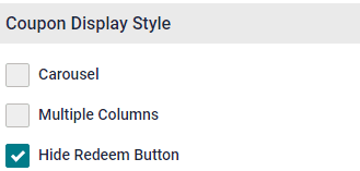 Landing Page Coupon widget multiple columns Coupon Widget multiple columns is visible