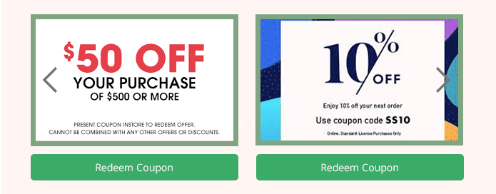 Landing Page coupon widget Carousel Coupon Widget Carousel in landing page work area