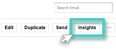 Email campaign manager, view Insights button