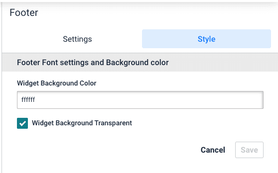 Set footer background color of landing page footer