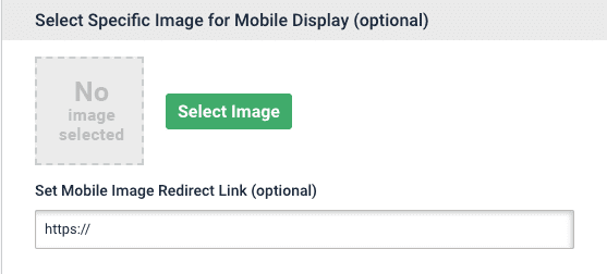 Landing page image widget, select mobile specific image function