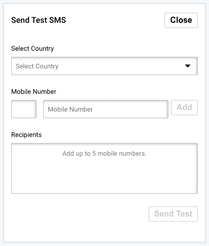 Add recipient details who will review your SMS before sending it