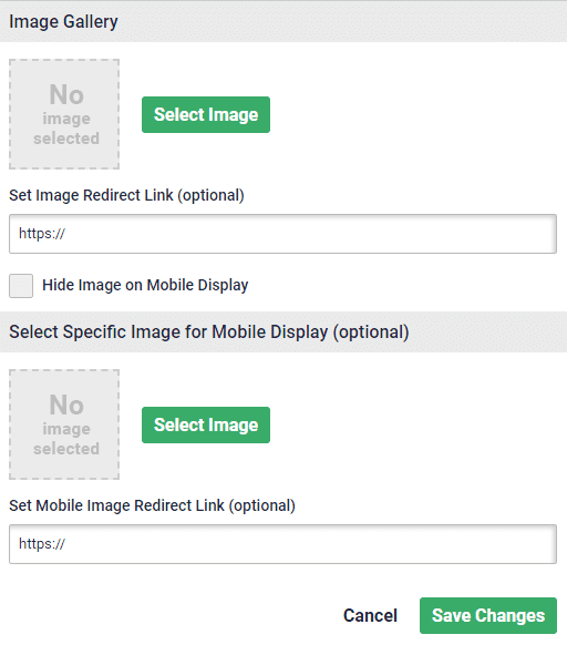 Survey image widget, image gallery and select image for mobile display