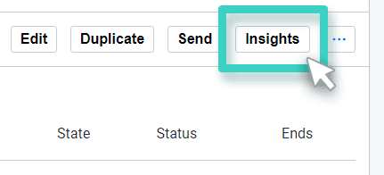Survey creations, Survey insights button is highlighted