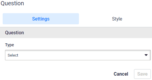 Survey question setting. The setting tool area is highlighted