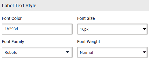 Survey signup form. The signup forms label text style tab